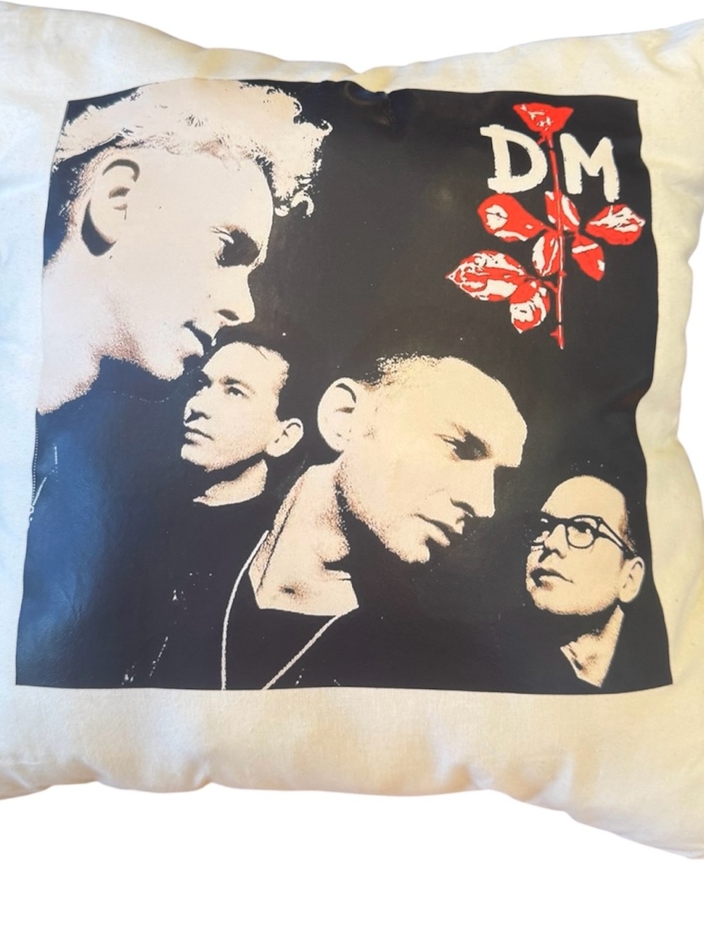 Depeche Mode Violator Red Rose Graphic Band TShirt Vintage Inspired Pillow White